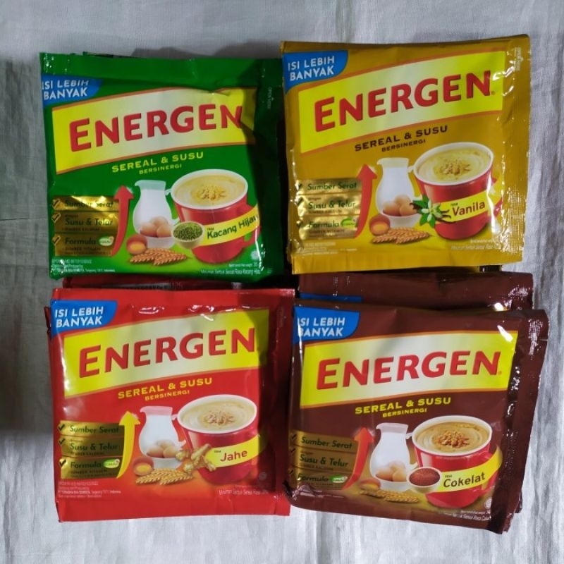 

ENERGEN COKLAT VANILA KACANG HIJAU RENTENG KEMASAN BARU ISI LEBIH BANYAK ( ISI 10 SACHET & 5 SACHET ) - Coklat Vanilla Kacang ijo