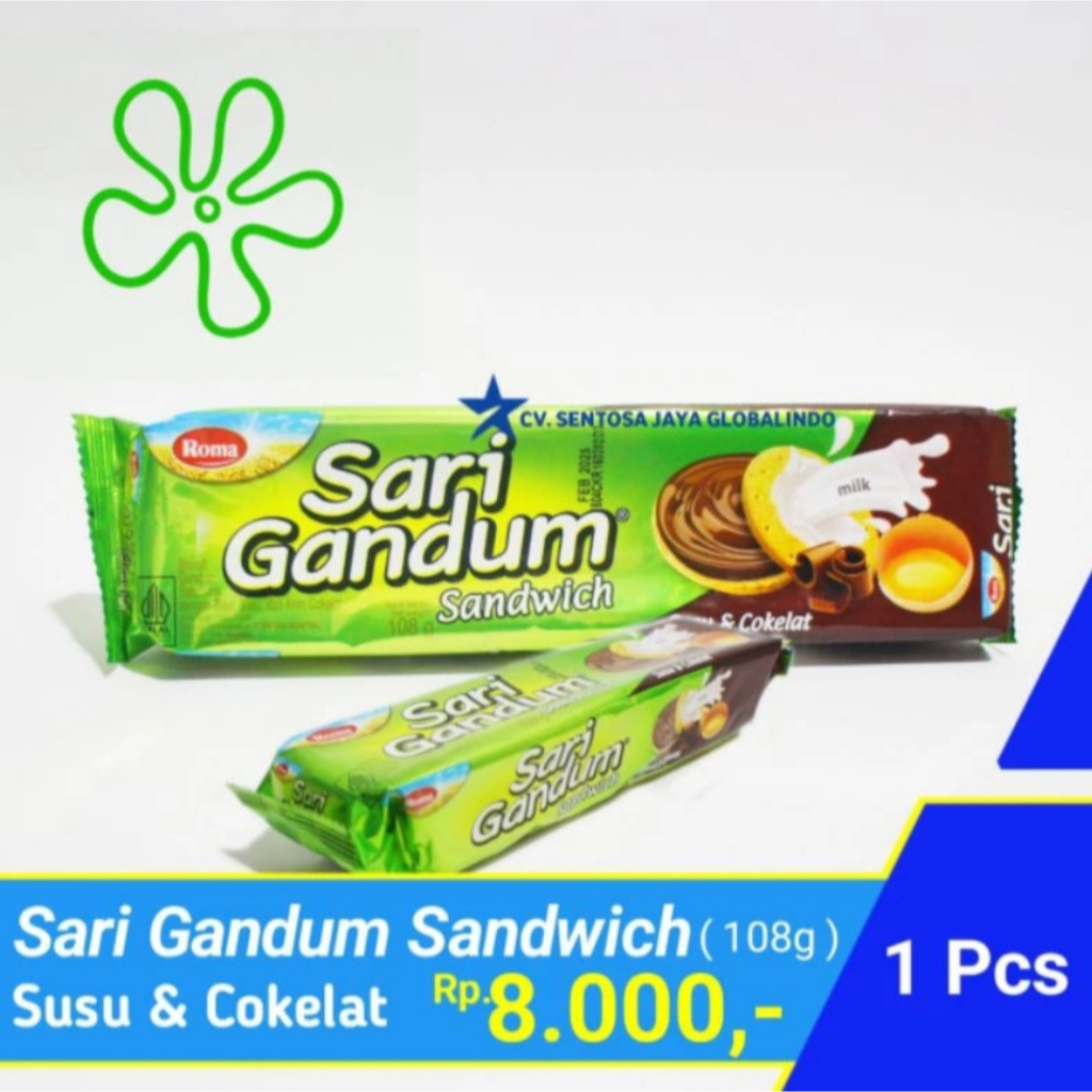 

Sari Gandum Sandwich Susu & Cokelat / Kacang 108gr