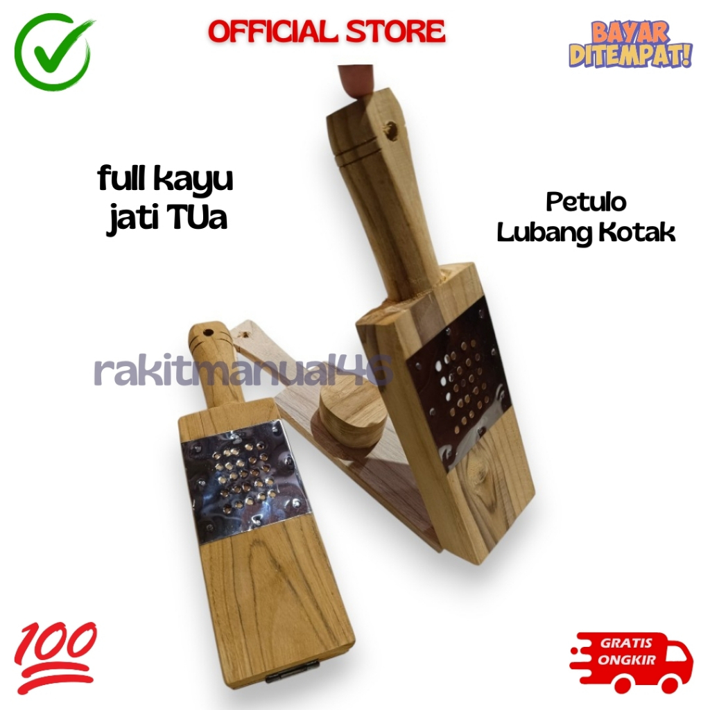 Putu Mayang Kayu / Cetakan Petulo Kayu Lubang Kotak