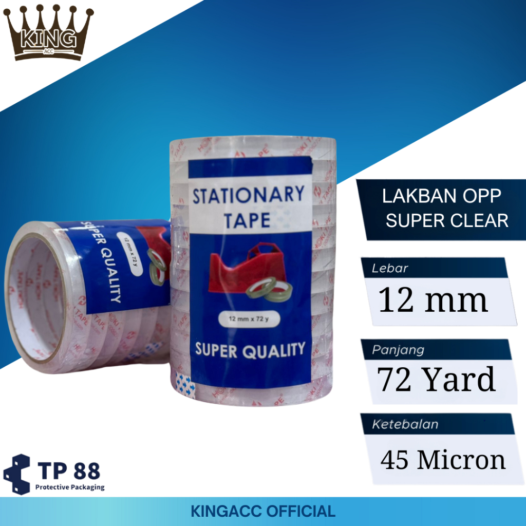 

Lakban Solastip Super Clear 12mm x 72 Yard x 45mic 1pc