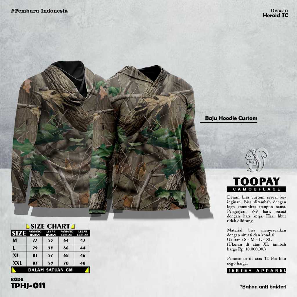 (COD) Baju Camo Hunting Murah - Kaos Camo Berburu - Motif Pohon