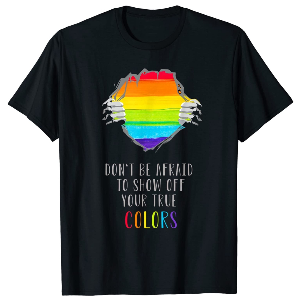 Gay Lesbian Pride CSD Rainbow Gay Flag True Colours T-Shirt