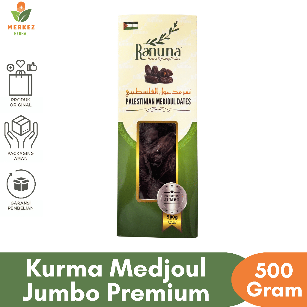 

Kurma Medjool Palestina Jumbo 500 Gram Premium Quality | Korma Medjol Dates Asli 100% Original
