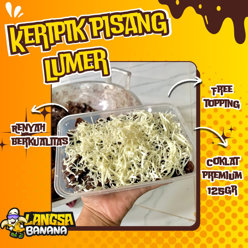 

FREE TOPPING | 500ml Keripik Pisang lumer langsabanana isi 125gram Crispy Manis