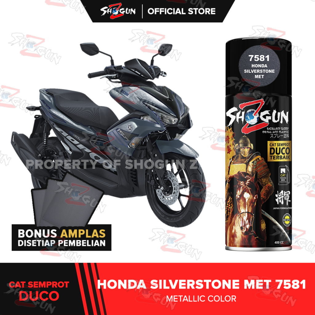 Cat Semprot Motor Shogun Z Paint Honda Silverstone Met 7581 - Abu Metalik Metallic