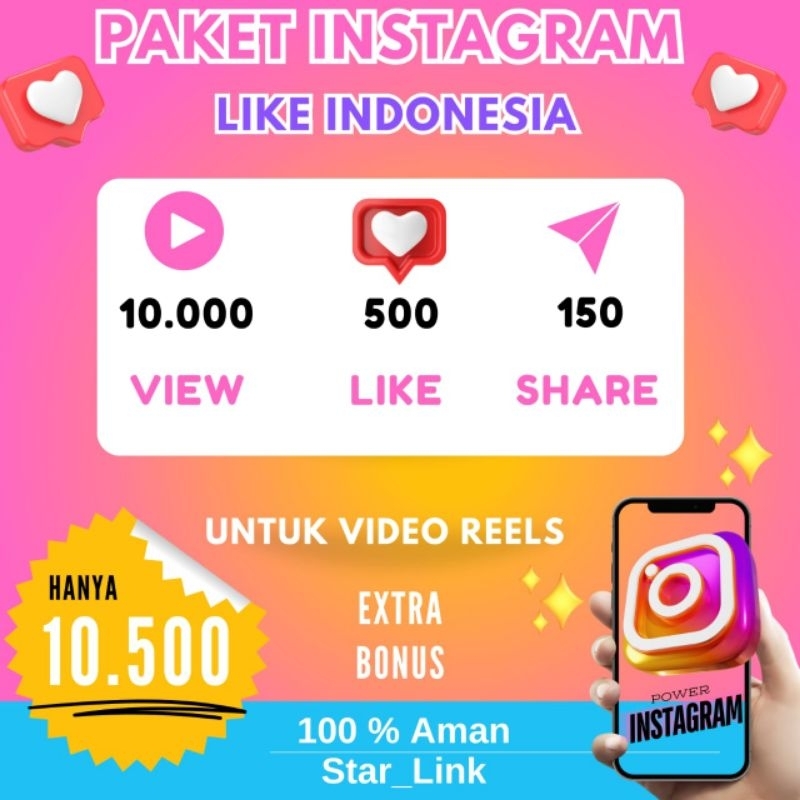 Like Indonesia Instagram Paket View Like Share Termurah
