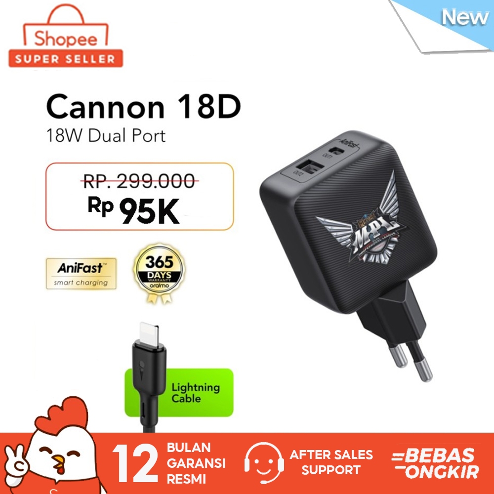 Oraimo Charger x MPL Mobile Legends Dual Output 2A 18W Compact Mini Size Quick Charging 3.0 Port Typ