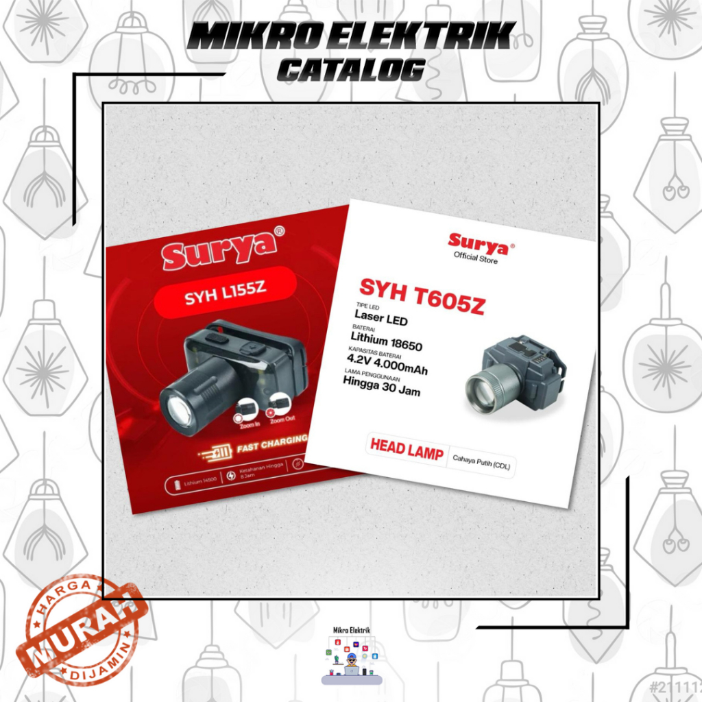 Senter Kepala SURYA Cahaya Putih