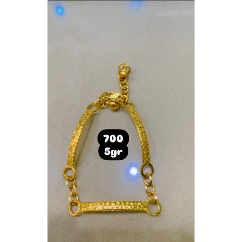 Gelang Emas Model Papan Etnik Elegant emas asli