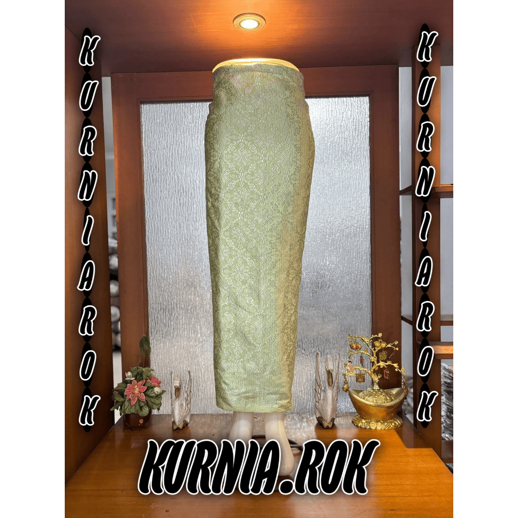 Rok Songket Lilit/ Songket Lilit Warna Hijau Dan Sage