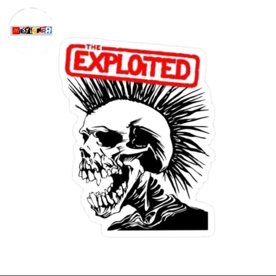 

sticker band The EXPLOITED skull mohawk pushead logo diecut stiker UK82 hardcore punk