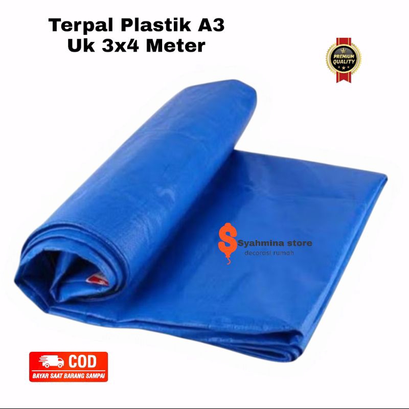 Terpal Plastik A3 UK 3x4 Meter waterproof tebal kuat cap montana