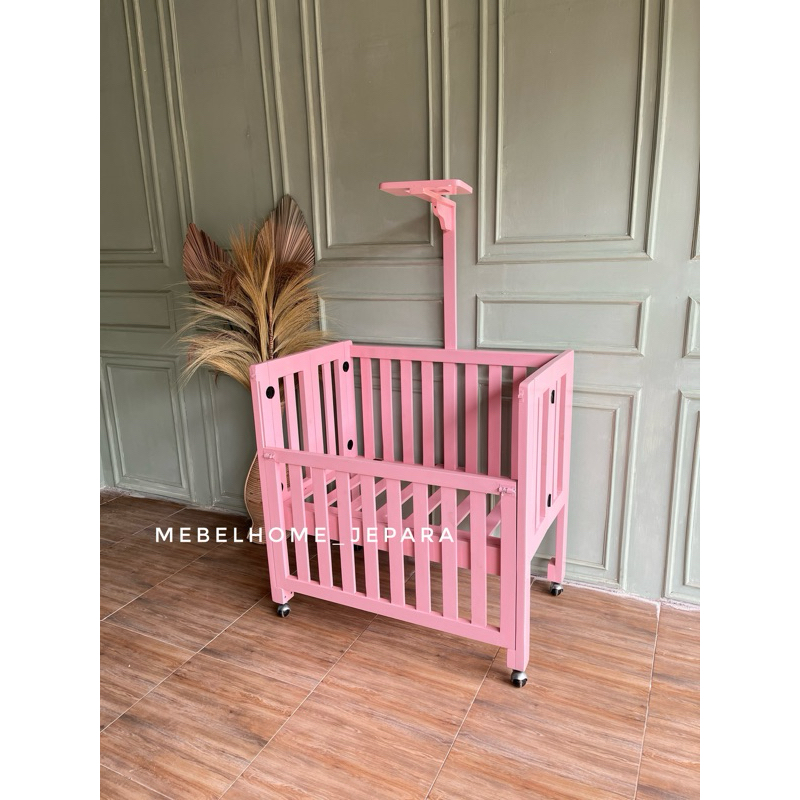 Box bayi minimalis jati,Box bayi lipat,Box bayi kayu jati,Box bayi termurah,dipan bayi kayu jati