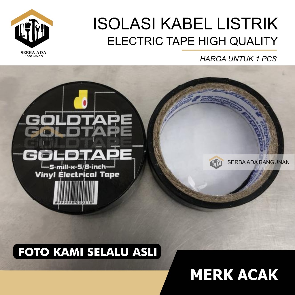 Solasi Listrik Goldtape 5/8 inch PVC Goldtape MURAH EKONOMIS Lakban listrik / isolasi listrik Goldta