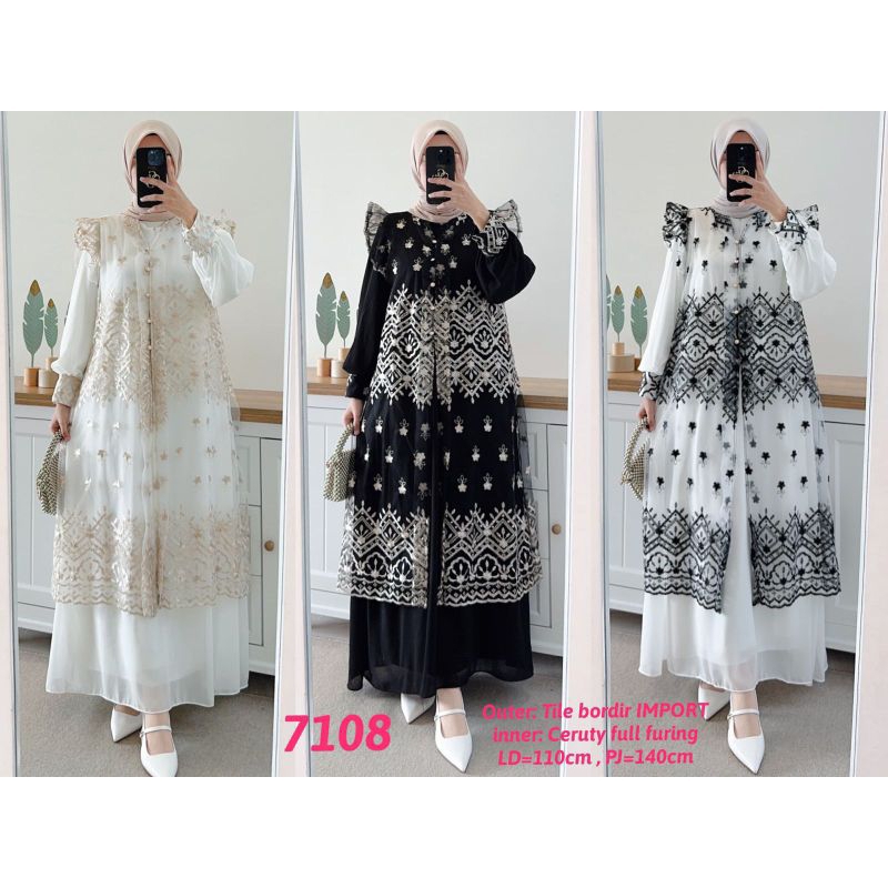 Gamis Set Outer Brukat | Gamis lebaran