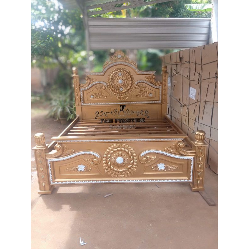 dipan gong kayu jati / dipan kayu jati ukir mebel jepara