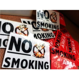 Akrilik Sign label NO Smoking  & SMOKING AREA