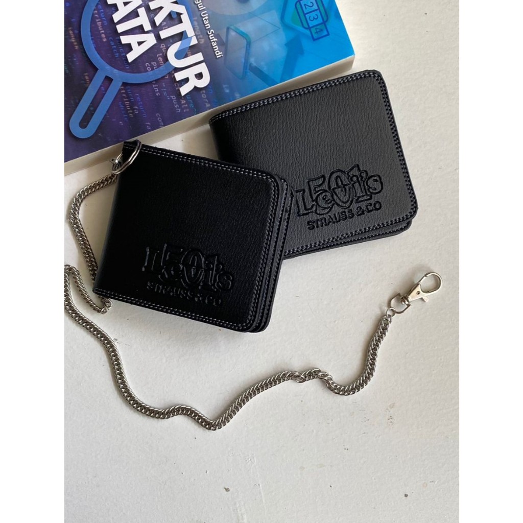 MURAH - Kalung Rantai Pengaman Dompet Pria Free Dompet Hitam Lipat Pria/Rantai dompet pria
