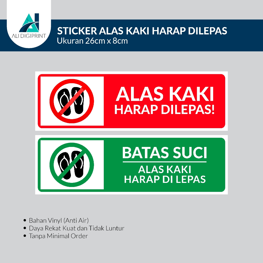 

Sticker Alas Kaki Harap di Lepas / Sticker Batas Suci Alas Kaki Harap dilepas