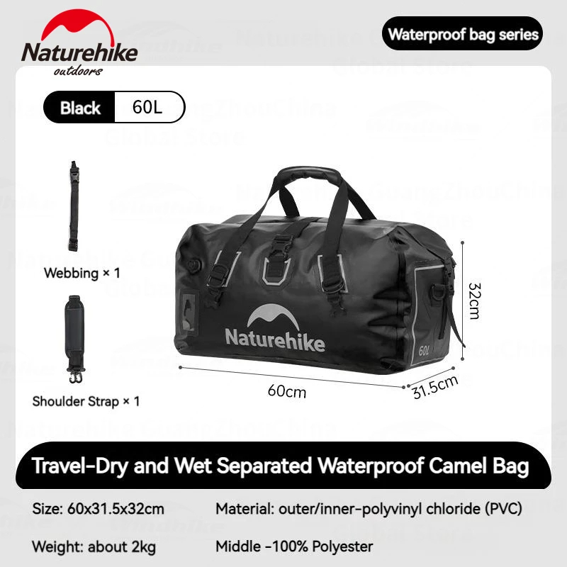 DUFFLE BAG TAS TOURING TRAVELING WATERPROOF BAG NATUREHIKE CNK2450XB015
