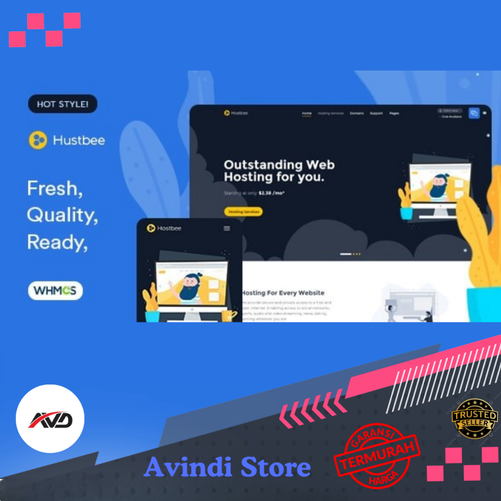 Hustbee - Hosting HTML & WHMCS Template
