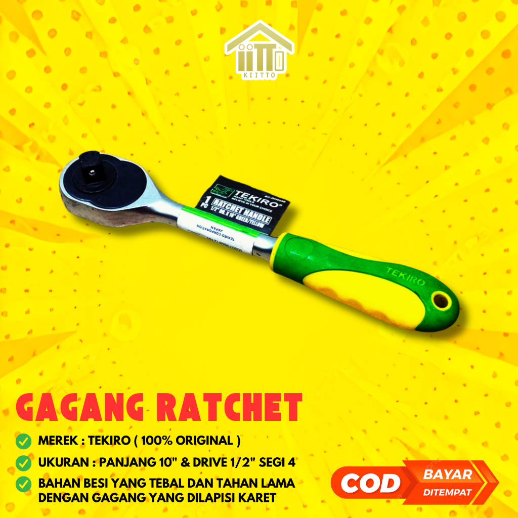 GAGANG RATCHET STANG TEKIRO / KUNCI SHOCK SOK RACHET 1/2 INCH TEKIRO / GAGANG RATCHET STANG TEKIRO /
