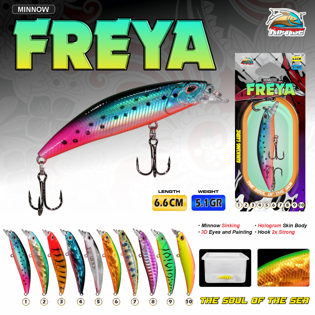 UMPAN PANCING LURE MINNOW Riptide Freya Minnow Sinking Lure