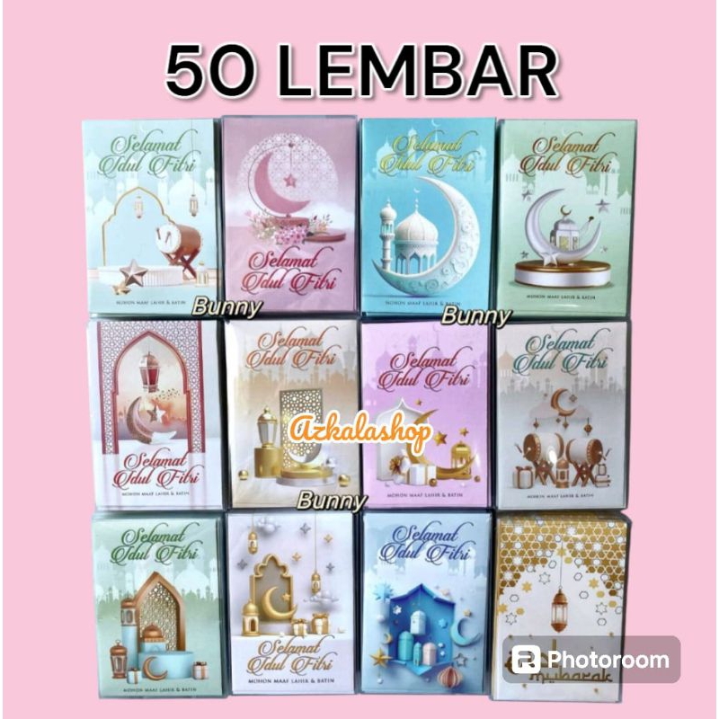 

50 lembar amplop lebaran karakter glossy