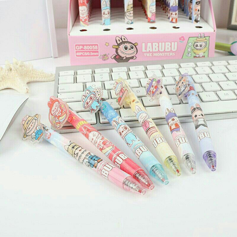 

Pulpen Clik Fancy Mika Gel Sanrio/Labubu/Capybara || Bolpoint Mekanik Pena Tinta Hitam