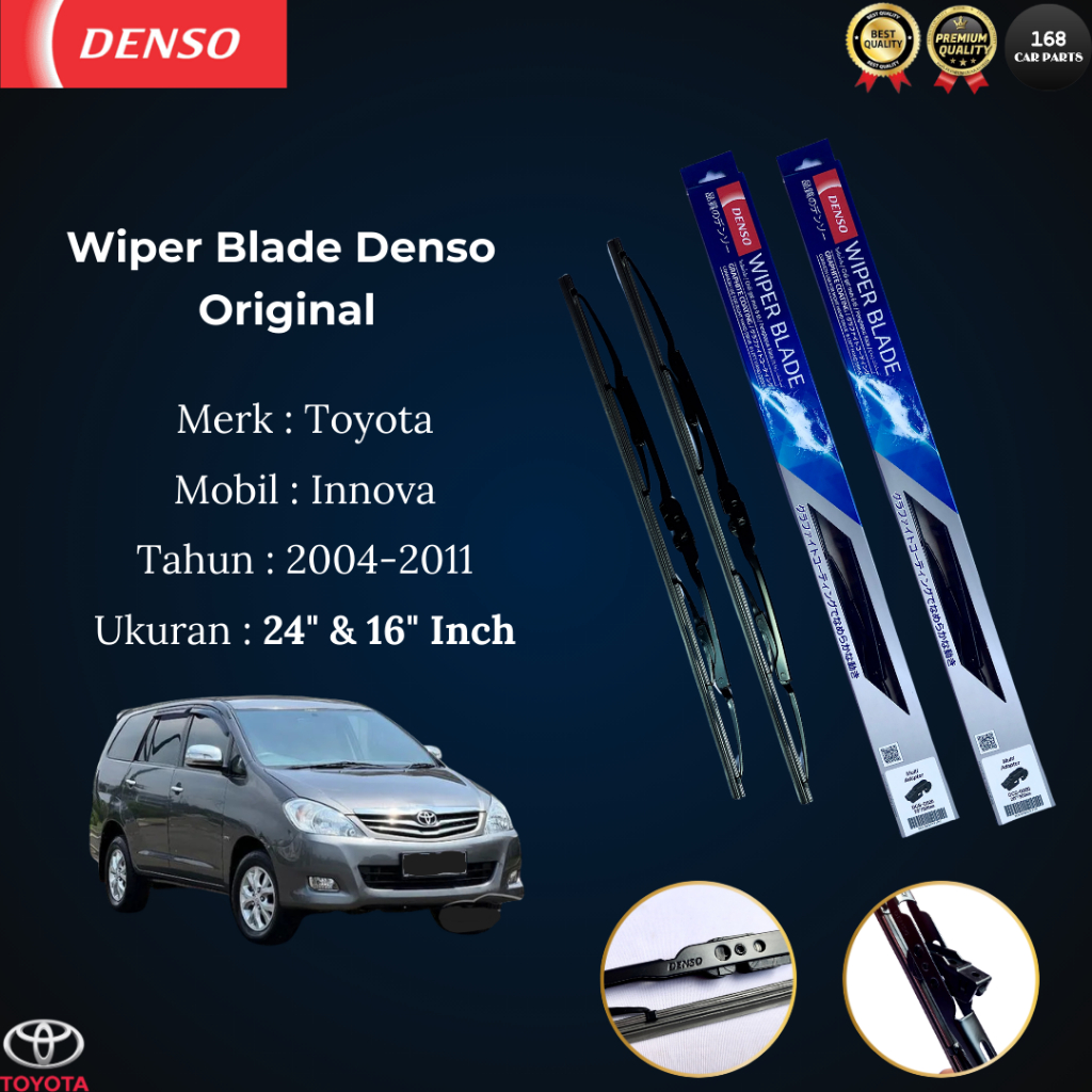 Wiper Blade Denso Original Toyota Innova (2004-2011) - Ukuran 24-16 Inch Premium Quality