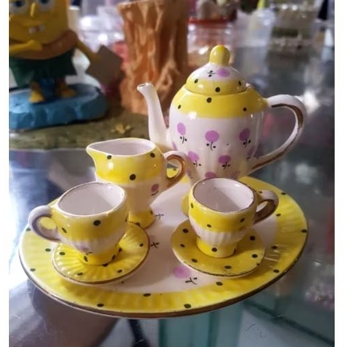 pajangan miniatur set cangkir keramik gift kado