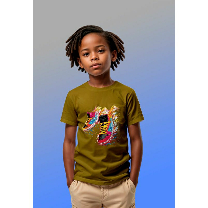 kaos sepatu jordan anak - kaos kids premium - kaos anak-anak - 100% cotton combed