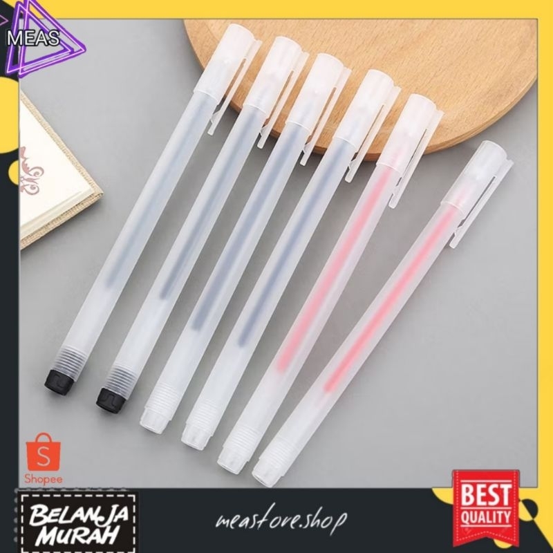 

MEASTORE Pulpen Gel 0.5mm 1 PCS Pulpen Gel 0.5mm Pena Pulpen Bolpoin Tinta Gel Cair Pena Transparant Pen Gel