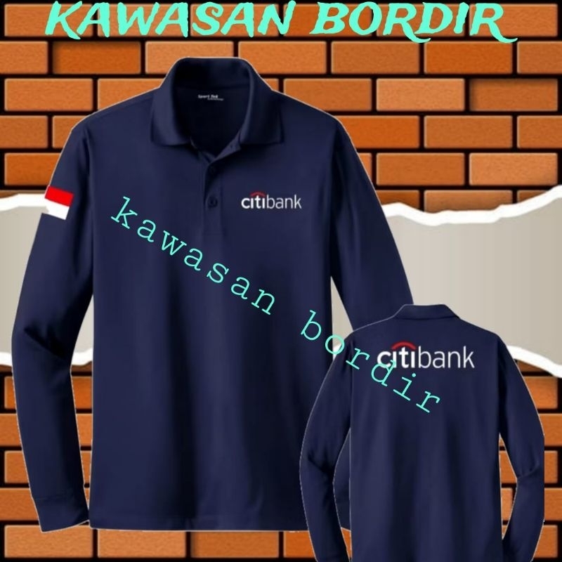Terbaru polo shirt Citibank kaos Citibank seragam Citibank baju Citibank full bordir komputer.