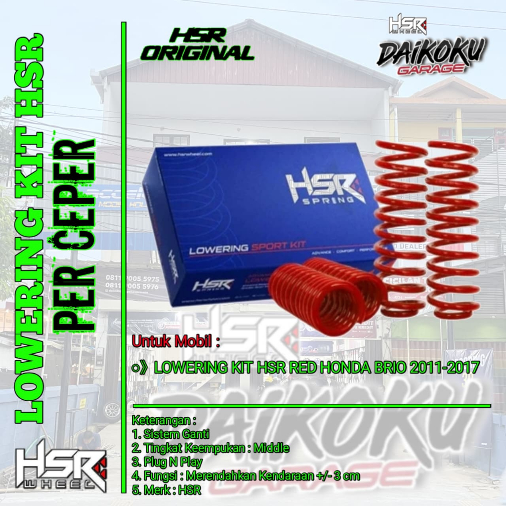 Lowering kit hsr red Honda Brio PNP - Per ceper ori hsr