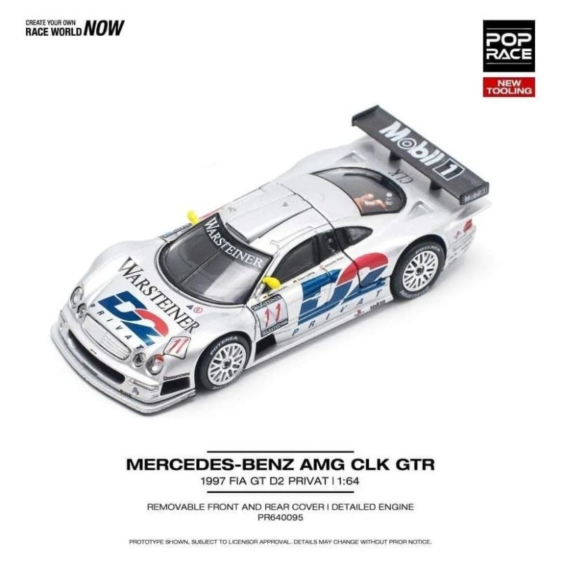 Pop Race 1/64 Diecast D2 Private Mercedes Benz AMG CLK GTR