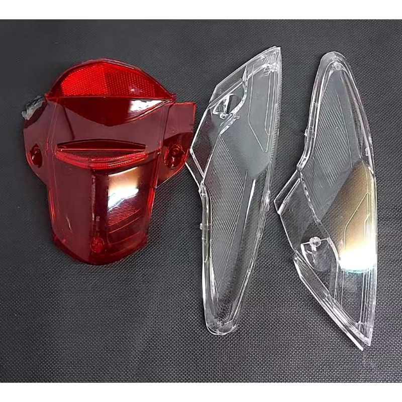 MIKA KACA LAMPU STOP REM BELAKANG REVO ABSOLUTE 110 REVO FIT KARBU SET MERAH PUTIH