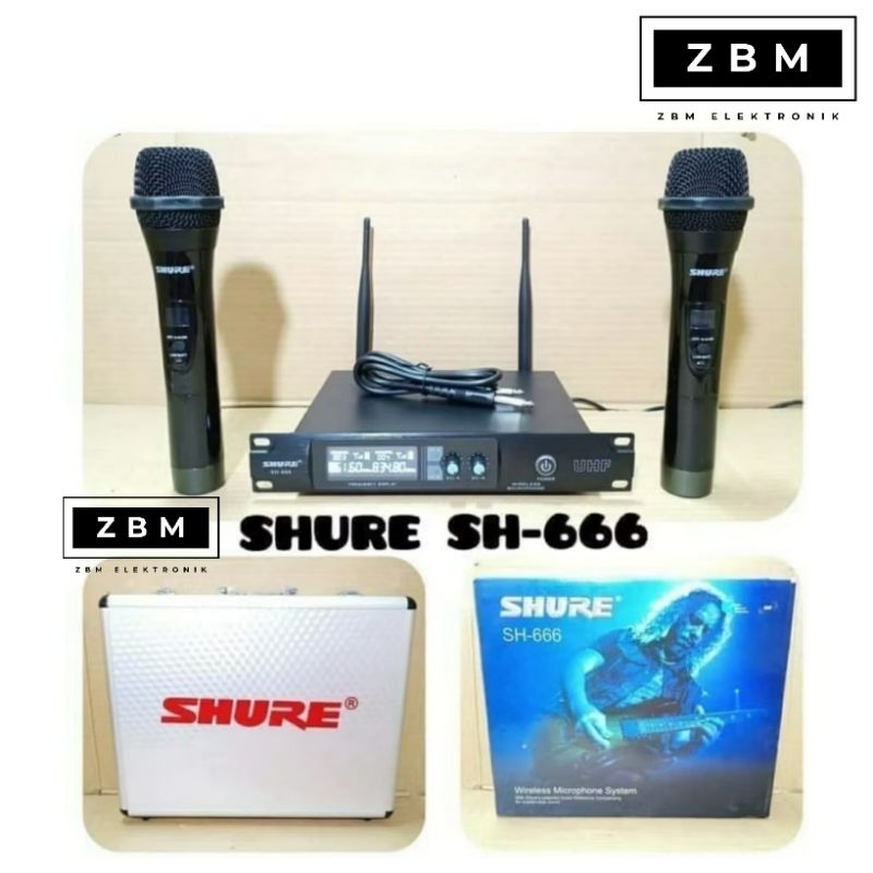 Mic Wireless SHURE SH666 / SH 666 Mic pegang