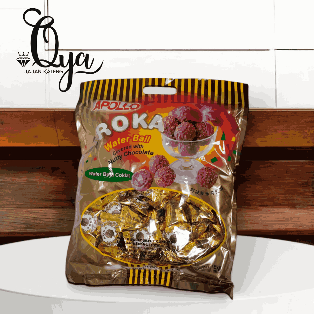 

ROKA APOLLO 420g REFIL TOPLES WAFER BALL COKLAT BULAT SNACK JAJAN KALENG PARCEL LEBARAN