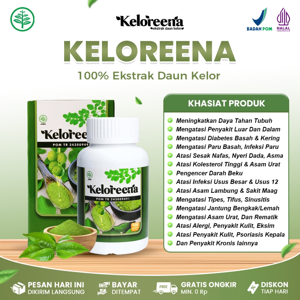 obat penurun asam lambung tinggi - obat asam lambung anak & dewasa - ekstrak daun kelor - keloreena