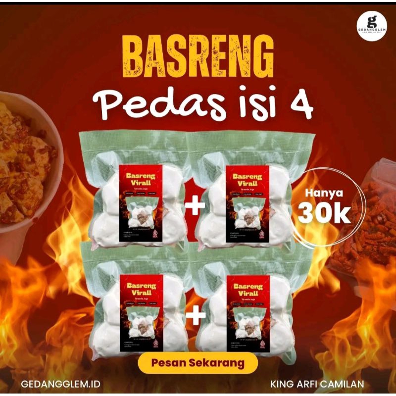 

PAKET LENGKAP ISI 4 BASRENG KERING PEDAS