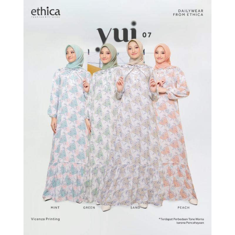 Ethica Gamis Wanita Remaja Dewasa Motif Bunga Premium Yui 07 | Gamis Casual | Ethica Gamis Terbaru K
