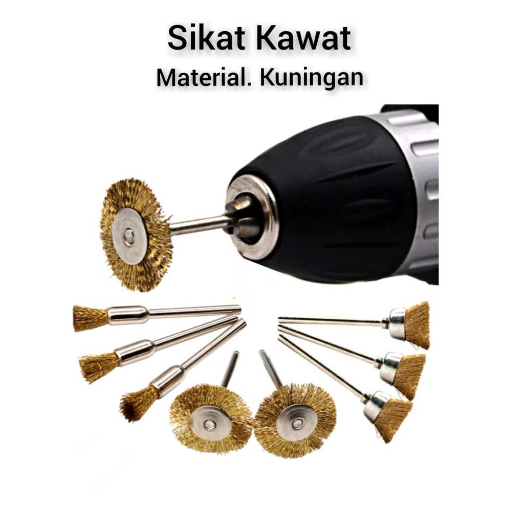 Sikat Kawat Mini 3 pcs Kuningan FREED Grinder Pen Mata Bor Tuner Matabor