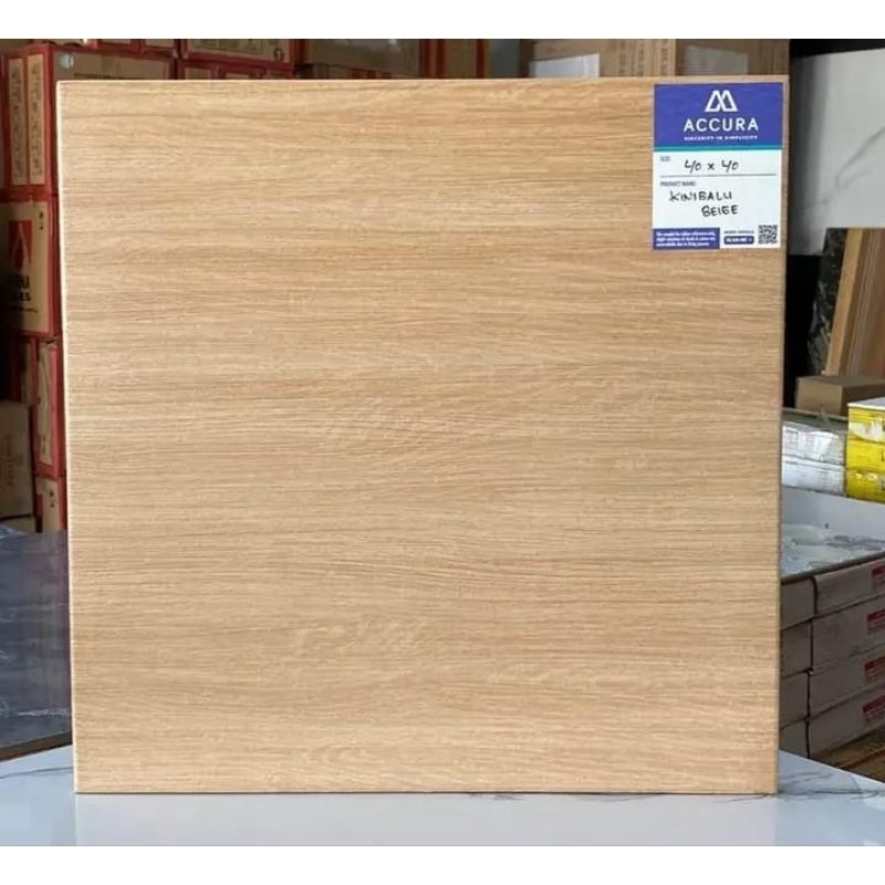 keramik 40x40 motif kayu matt kasar kinibalu beige