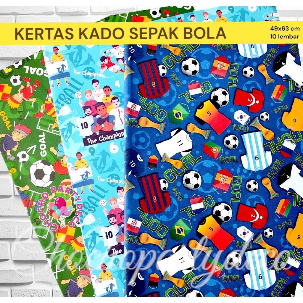 

KERTAS KADO SEPAK BOLA ISI 10 / Kertas Kado SOCCER