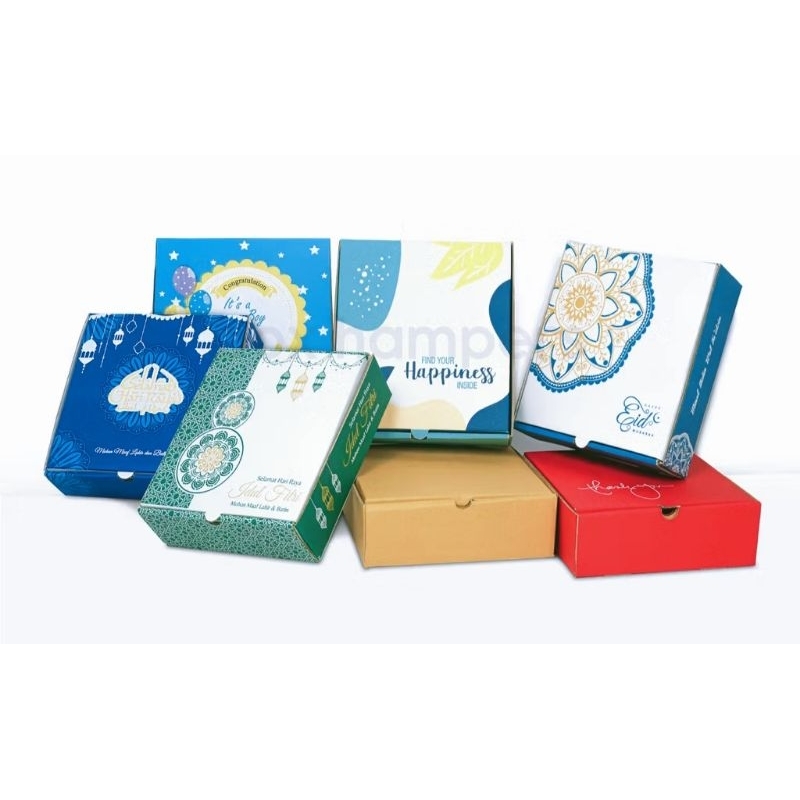 

BOX 22x22x7 cm Kardus/karton/kotak/giftbox/hampers/nasi/pizza/kue
