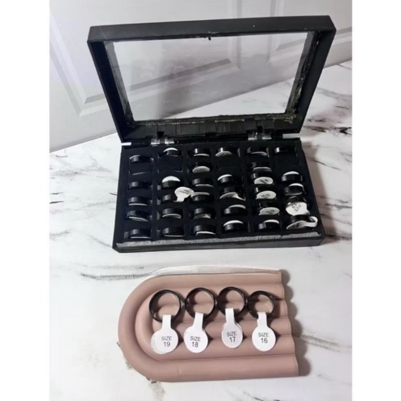 CINCIN TITANIUM POLOS HITAM SILVER 1 BOX ISI 36PCS