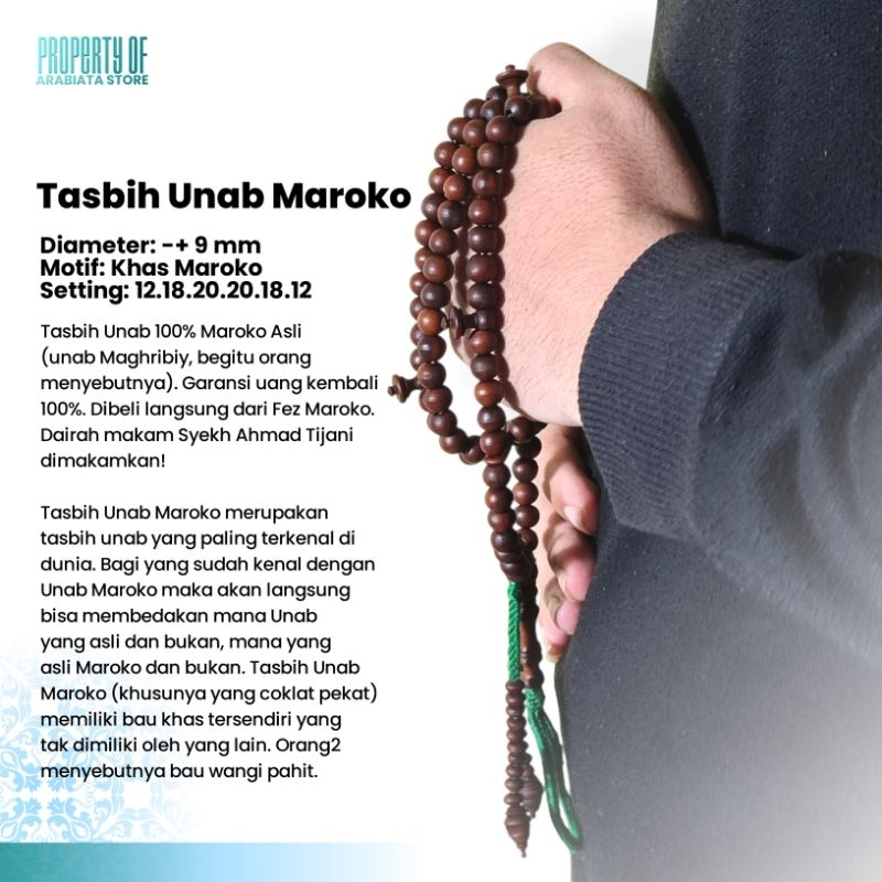 Tasbih Unab Maroko Bulat Original Impor Fez Maroko Asli