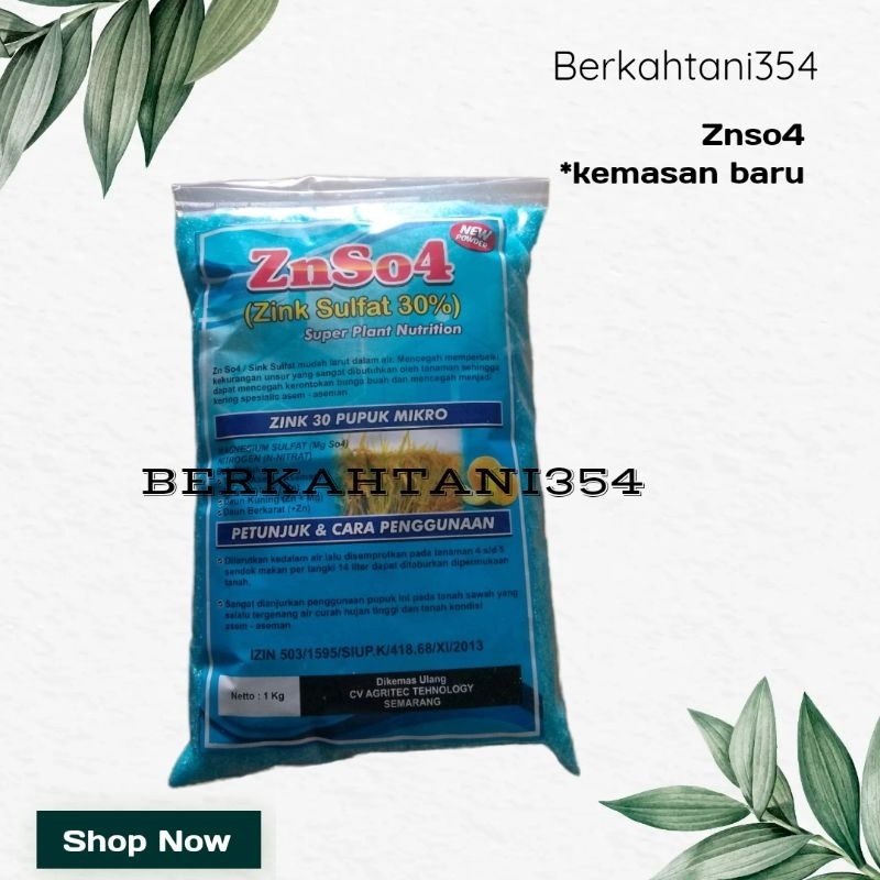 pupuk mikro zink (znso4) / nutrisi pembenah tanah / pencegah asam asam tanah znso4 1kg putih