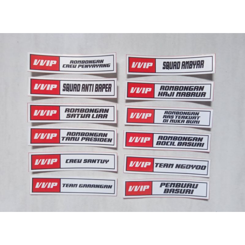 

Stiker banner trip vvip untuk miniatur bus campur 12.pcs